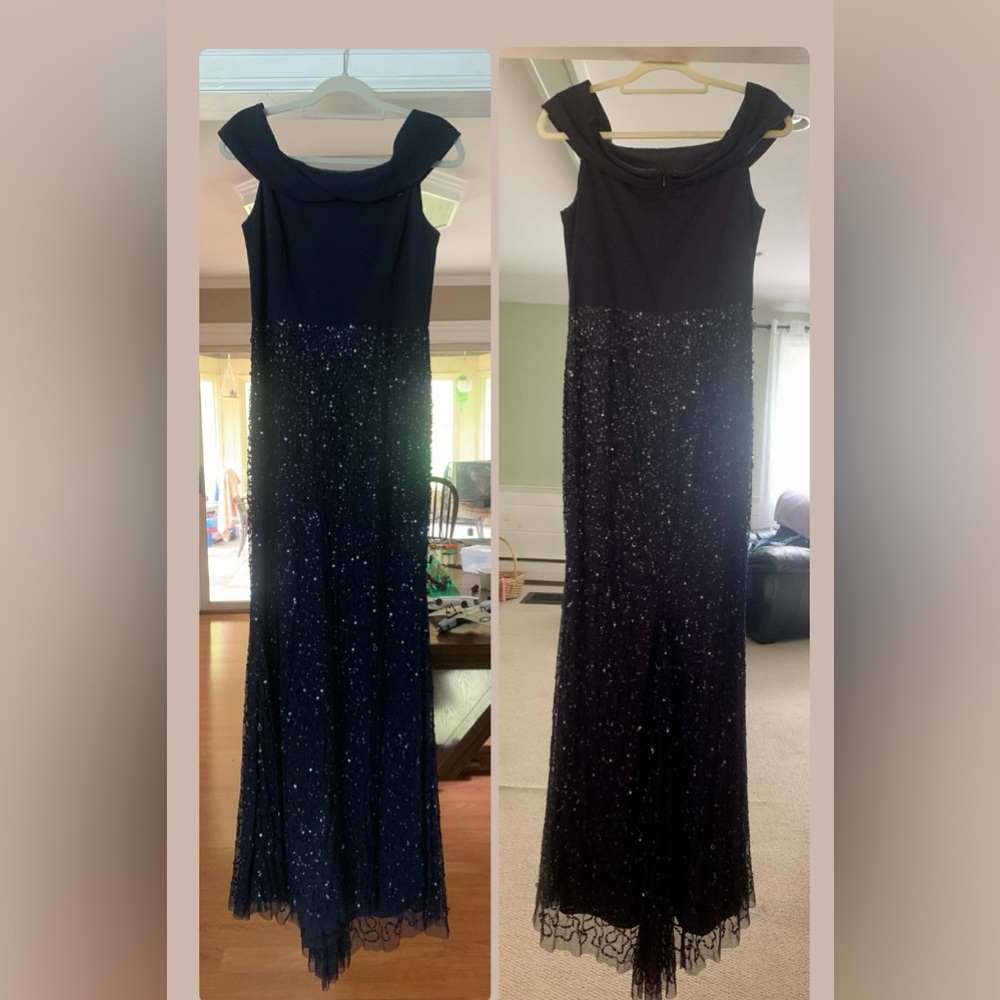 Adrianna Papell Navy Sequin Dress